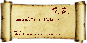 Tomanóczy Patrik névjegykártya