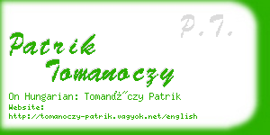 patrik tomanoczy business card
